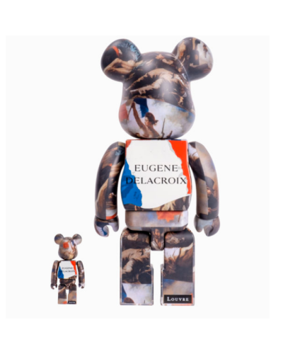 Bearbrick Liberty Leading The People, Eugène Delacroix 400% + 100%